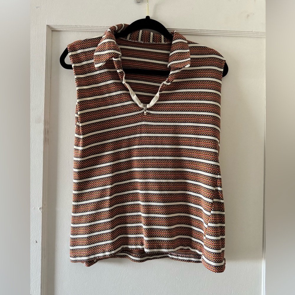 Vintage striped large button up